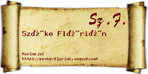 Szőke Flórián névjegykártya